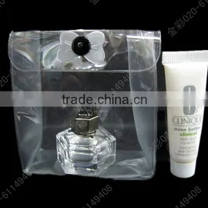 The Most Discounted Price Clear PVC Plastic Mini Cosmetic Bag/ Makeup Packaging PVC Plastic Bag With Cover/ Cap thumbnail-3