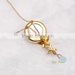 Wholesale Beautiful 14k Yellow Gold Mabe Pearl Pendants thumbnail-3