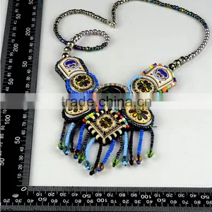 Beautiful Bohemian Wooden Beaded Necklace For Neck Applique/Bead Collar for Summer Clothes thumbnail-3