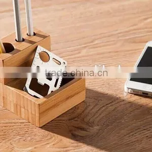 Personalized Bamboo Desk Accessories, Bamboo Pen Pot thumbnail-3
