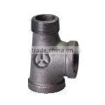 Galvanized Black 134 Banded Beaded Service Tee Malleable Cast Iron Pipe Fittings thumbnail-1