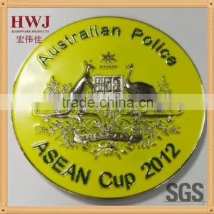 Shiny Silver Color Enamel Paint Die Casting Metal Souvenir Coin thumbnail-1