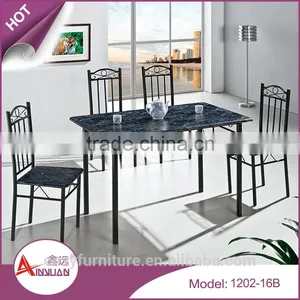 F1243 Wrought Iron Compact Antique Dinner Table Modern Dining Room Furniture Dining Table Set thumbnail-3