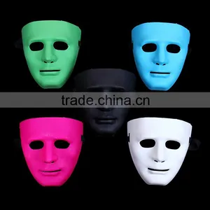 Cheap Wholesale White Green Plastic PVC Dance JabbaWockeeZ Mask for Men thumbnail-1