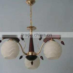 Glass Ball Pendant Lamp/ Wooden Chandelier Lighting Fixture thumbnail-1