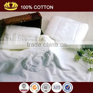 Factory Direct Sale 100% Cotton White Color Dobby LOGO Jacquard Hotel Bath Towel thumbnail-1