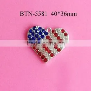 Hot Selling Factory Price Heart Rhinestone Button in Stock (btn-5581) thumbnail-1