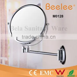 8 Inch Brass Round Mirror Foldable Makeup Wall Mirror thumbnail-2