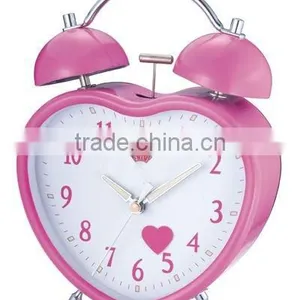 Heart Shape Metal Case Mechanical Alarm Clock, Desktop Clock, Bedside Clock, Candy Color Clock thumbnail-2