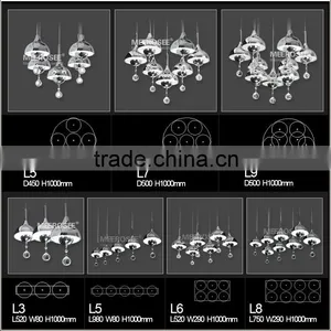 8 Light LED Crystal Pendant Light Globe Pendant Lighting Parts for Bathroom MD2584 L8 thumbnail-3