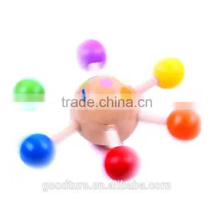 2015 Hot Sale Wooden Spinning Top Happy Face Printed thumbnail-1