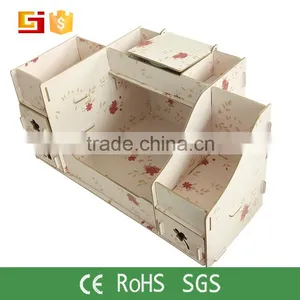 China Home&office Eco-friendly Foldable Wooden/plastic Desktop Storage Box thumbnail-1