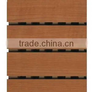 28-4 Sound Absorbing Wooden Grooved Acoustic Panel For Hall With Walunut thumbnail-1