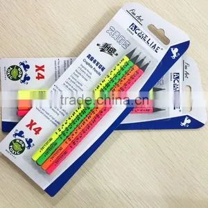 7" Standard Size Round Shape Black Wood Neon Body Heat Rolling HB Pencil in Blister Card thumbnail-3