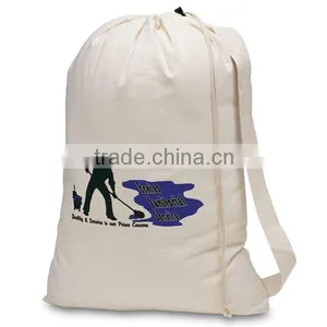 Wholesale Natural Cotton Drawstring Laundry Bag thumbnail-2