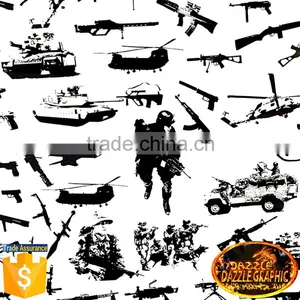 New Product Dazzle Graphic Hydroraphics Film Suppliers No.DGLGD042 Soliders Design Water Transfer Printing Film Hydro Dipping thumbnail-1