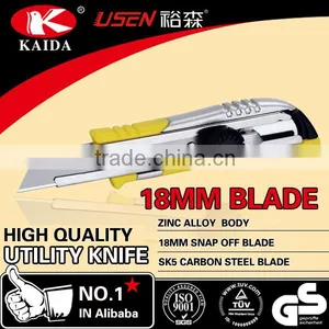 New Developed Zinc Handle 18mm Snap off Blade Utility Cutter thumbnail-3