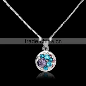 2016 Real White Gold Plated Crystal Chain Jewelry Zircon Colorized 18k Necklace Quality Choice Supplier's Choic thumbnail-4