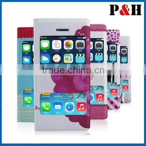 Colorful Leather Case With Big Window for Iphone 5 thumbnail-4