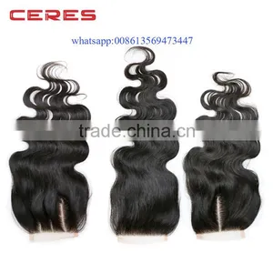 Fast Shipping 100% Full Cuticle Cheap Lace Indian Hair Silk Base Closures thumbnail-1