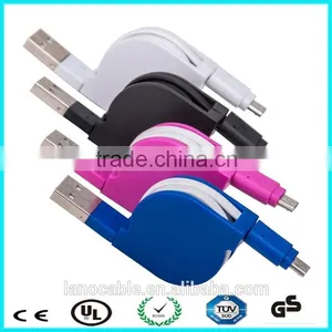 Black Blue Pink White Green Retractable Micro Usb Cable Supplier's Choice thumbnail-5