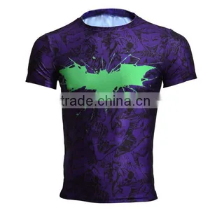 Marvel Men's Bat-man Pattern Tights Shirt Compression Fitness 3d Printed T Shirt Superhero Quick Dry Male Tops Brand Clothing thumbnail-3