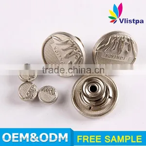 China Manufacture Anti Brass Hot Sale Black Nickel Metal Jeans Button thumbnail-2