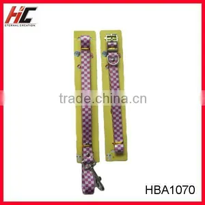 2.0cm Purple Plaid Dog Collars and Leashes Sets thumbnail-1