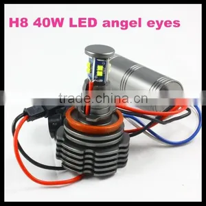 Led Headlight h8 40w Led Marker Angel Eyes 8 Led 3528 1400lm 6000k White Halo Light for Bmw E90 E91 E82 E87 F01 F02 E60 E61 x5 thumbnail-1