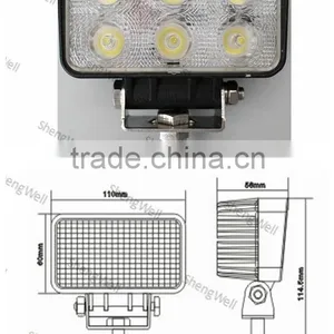 18W 9--32V Rectangle LED Working Light 3.5" IP67 Factory Directly Epistar Led Work Light Led Clamp Work Light thumbnail-1