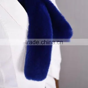 High Quality Ladies Rex Rabbit Fur Scarf Real Fur Scarf For Women KZ160055 thumbnail-3