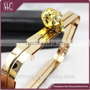 Shiny Gold Skull Head Clutch Frame With Hard Shell & Boxes Purse Frame thumbnail-3