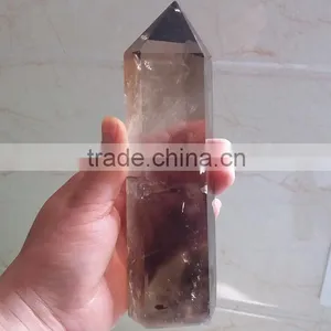 Large Natural Rock Smoky Quartz Crystal Point thumbnail-1