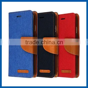 C&T Canvas Diary Denim Material Wallet Case Stand Flip Cover TPU Casing for Samsung Galaxy Note 7 thumbnail-1