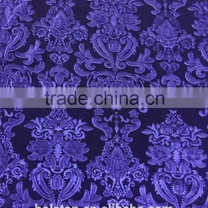 Dark Purple Polyester and Spandex Velvet Fabric 3D Emboss Religion Pattern thumbnail-3