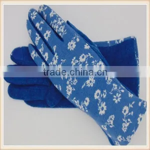 Florar Print 100% Fleece Cycling Wool Gloves thumbnail-2