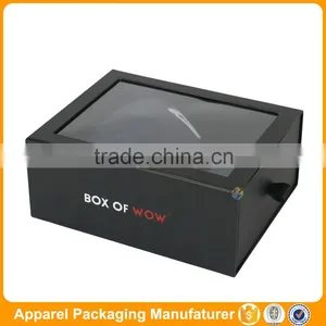 Black Paper Box With Window Multiple Hat Display Case thumbnail-3