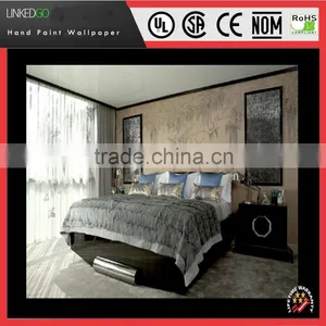 Luxury Hotel Silk Decoration Wallpaper Install Hotel Interior Hall thumbnail-1