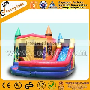 Inflatable Crayon Combo Castle With Slide A3089 thumbnail-1