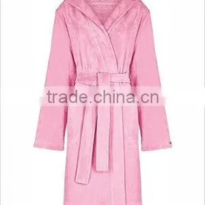 2015 New Arrival Women Printed Burn Out Coral Fleece Bathrobe Ladies Bath Gown Bobe thumbnail-2