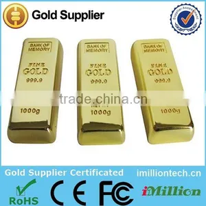 Best Promotion Gifts for Bank 2015 Hotsale Wholesale Cool Gold Bar 64GB USB 2.0 Flash Drive thumbnail-2