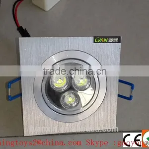 Aluminium IP55 3w Square Recessed Led Ceiling Light for Store Shop thumbnail-1