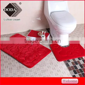 Microfiber Flannel Embossed Non Slip Pvc Backing Contour Bath Rug thumbnail-1