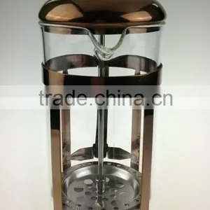 Copper Plated Rose Gold Plated Stainless Steel Press Coffee Maker thumbnail-2
