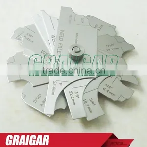 J34 7 Piece Fillet Weld Set Gage Gauge Welding Inspection Test Ulnar MM & Inch MG11 thumbnail-2