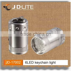6LED Aluminum Cylindrical Custom Metal Keychain Light thumbnail-1