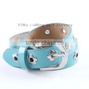 New Style Women Fashion Hollow Flower Carving Needle Buckle pu Belt thumbnail-2