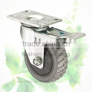 Red PVC Hardware Wheel 100mm Top Plate Swivel Industrial Casters thumbnail-4
