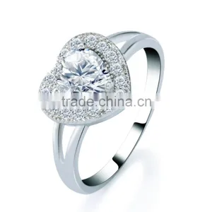 Romanic Bridal Heart Shape Cubic Zirconia Ring 18k Gold Plated Jewelry Size#6,7,8 thumbnail-1