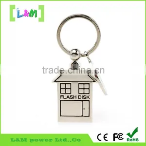 House Shape Metal Usb Flash Drive With Free Keychain,high Speed Metal Usb thumbnail-1